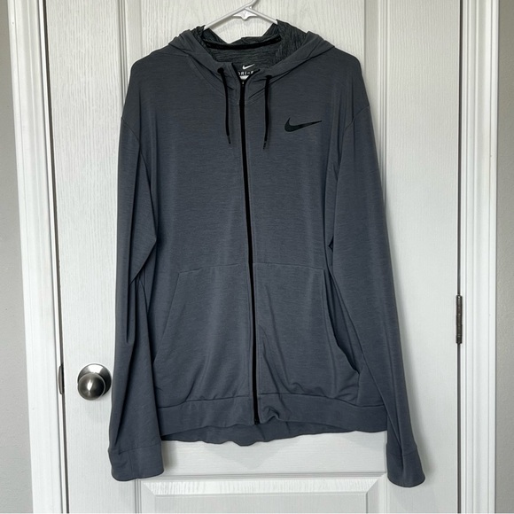 Nike Men’s DriFit Fill Zip Hoodie Sweatshirt Jacket Gray SIZE XL - Picture 9 of 10